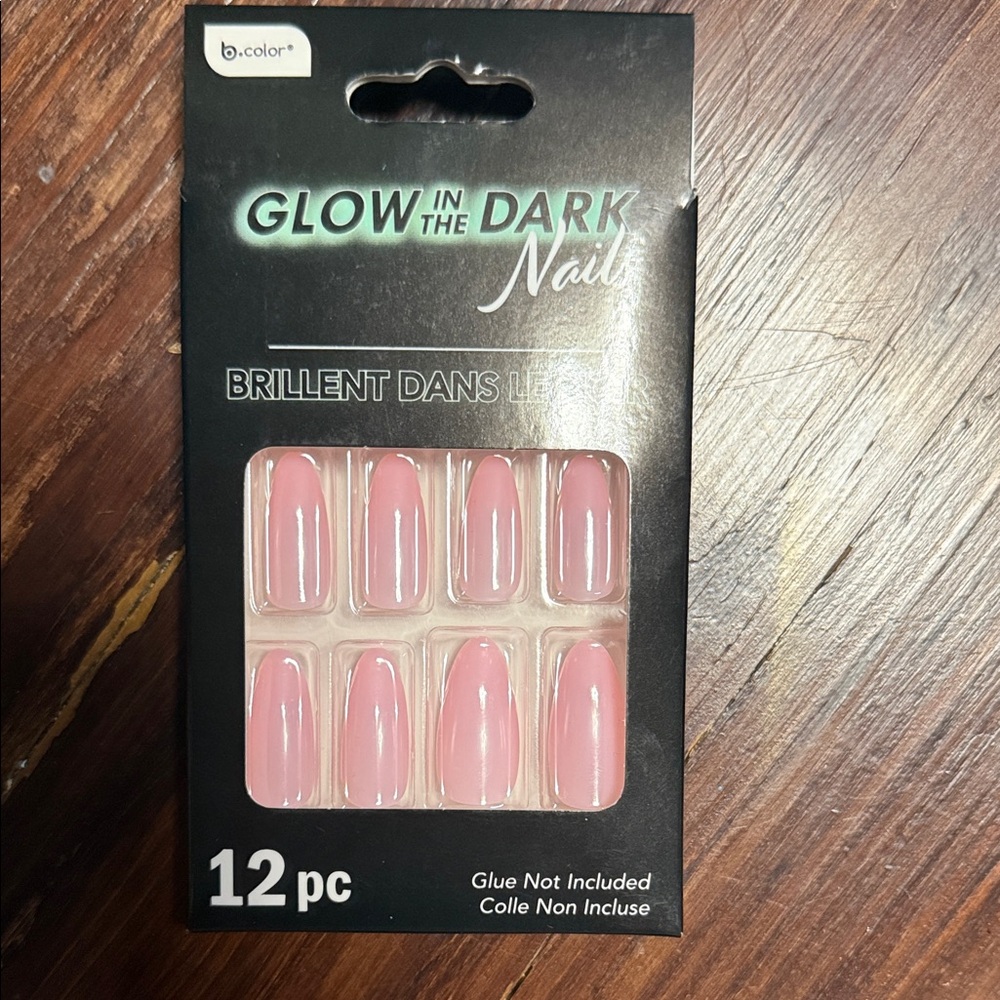 Glow in the Dark Pink Nail Set
